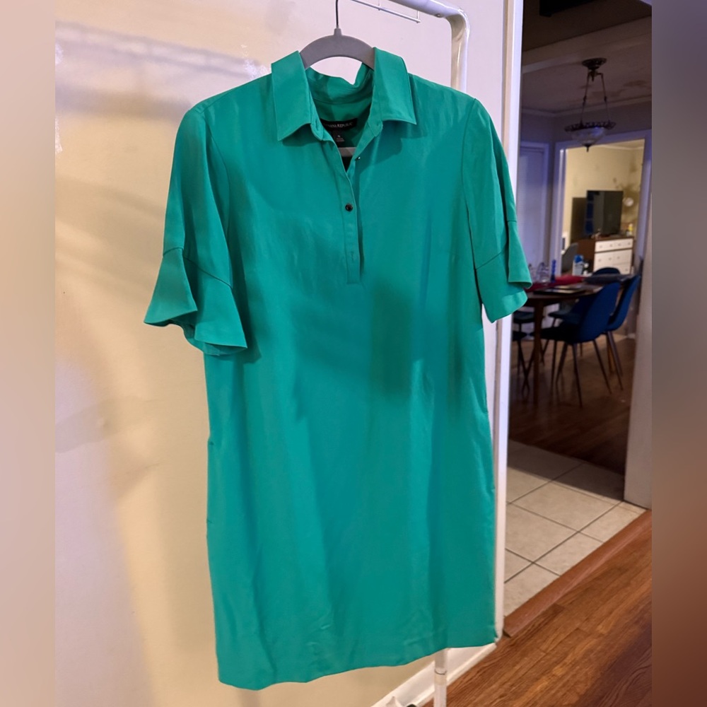 Green collared dress